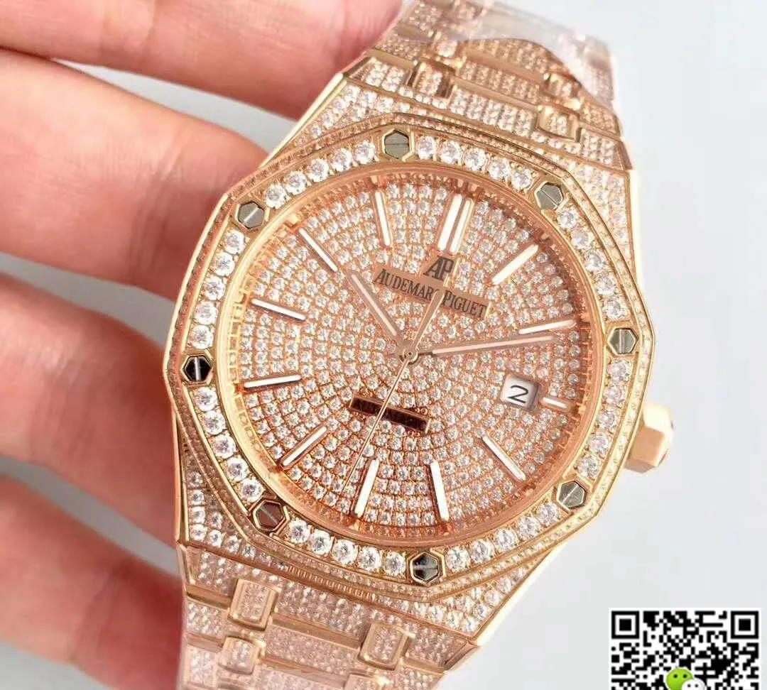 Audemars Piguet Royal Oak 67652OR.ZZ.1265OR.01 1:1 Best Edition Replica Watch Swiss ETA3120 Rose Gold Diamond